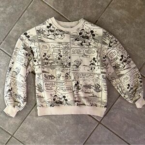 Zara Disney Mickey & Minnie Mouse Comic Print Sweater